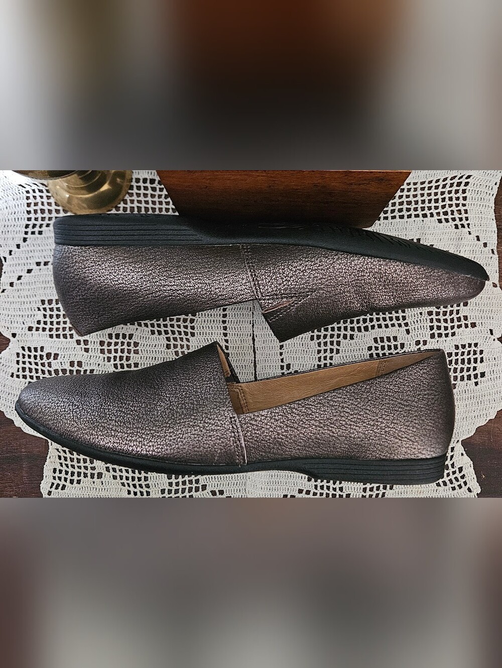 Dansko Larisa Upper Leather Pewter Metallic Loafers Size 9. - Picture 5 of 10